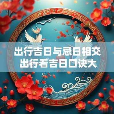 出行吉日与忌日相交 出行看吉日口诀大全