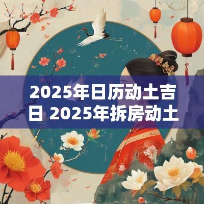 2025年日历动土吉日 2025年拆房动土吉日