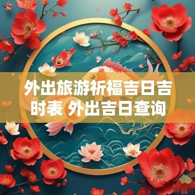 外出旅游祈福吉日吉时表 外出吉日查询2025