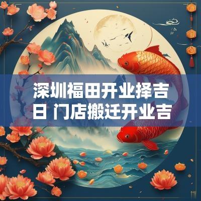 深圳福田开业择吉日 门店搬迁开业吉日吉时