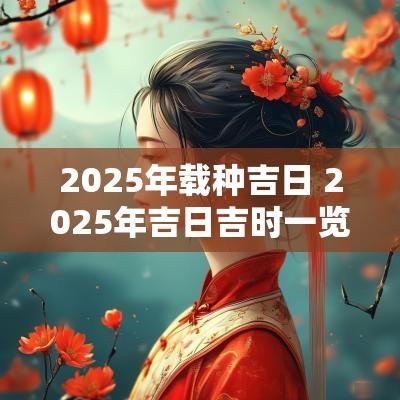 2025年载种吉日 2025年吉日吉时一览表