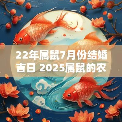 22年属鼠7月份结婚吉日 2025属鼠的农历十二月哪天结婚好
