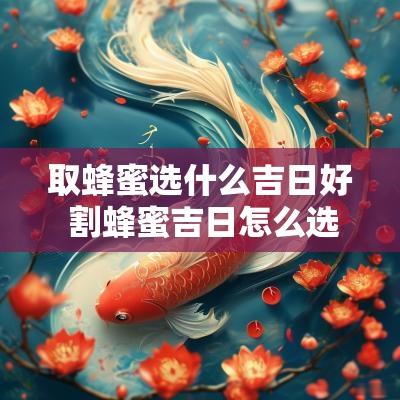 取蜂蜜选什么吉日好 割蜂蜜吉日怎么选