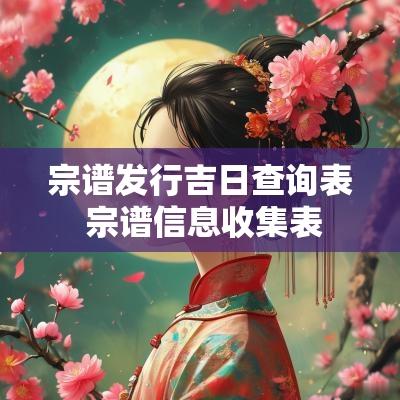 宗谱发行吉日查询表 宗谱信息收集表