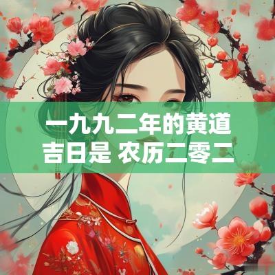 一九九二年的黄道吉日是 农历二零二四年黄道吉日有哪几天