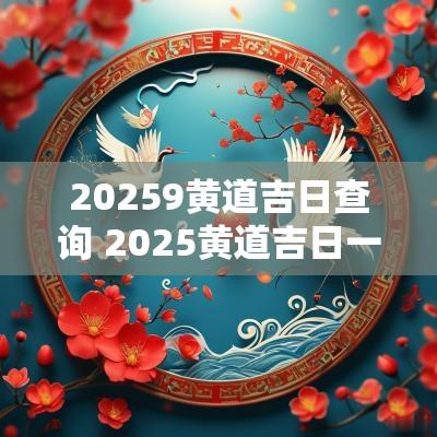 20259黄道吉日查询 2025黄道吉日一览表查询最新