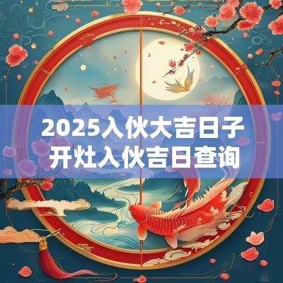2025入伙大吉日子 开灶入伙吉日查询2025
