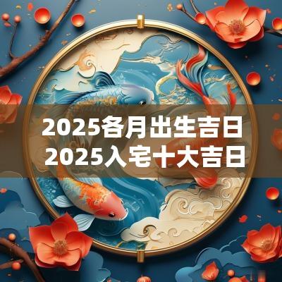 2025各月出生吉日 2025入宅十大吉日