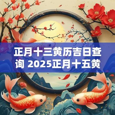 正月十三黄历吉日查询 2025正月十五黄历吉日