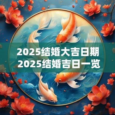 2025结婚大吉日期 2025结婚吉日一览表