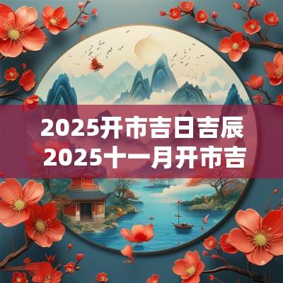 2025开市吉日吉辰 2025十一月开市吉日