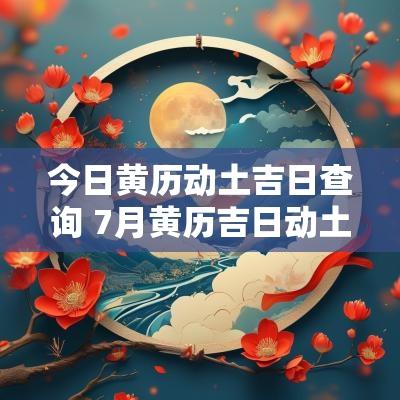 今日黄历动土吉日查询 7月黄历吉日动土查询