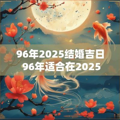 96年2025结婚吉日 96年适合在2025结婚的月份