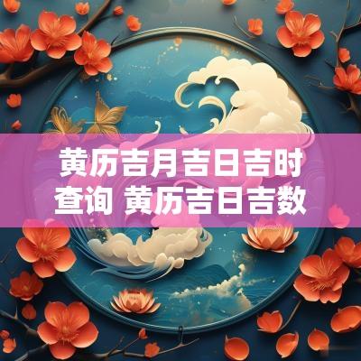 黄历吉月吉日吉时查询 黄历吉日吉数