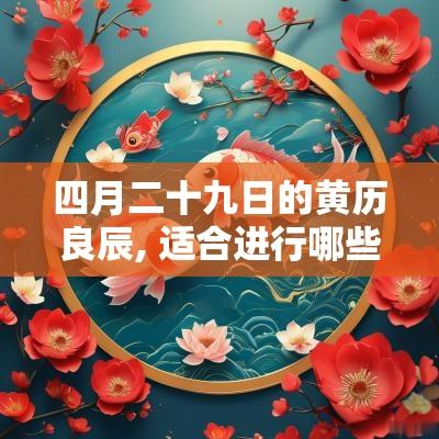 四月二十九日的黄历良辰, 适合进行哪些活动