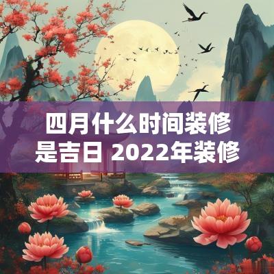 四月什么时间装修是吉日 2025年装修吉日最旺