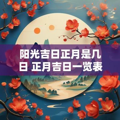 阳光吉日正月是几日 正月吉日一览表