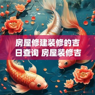 房屋修建装修的吉日查询 房屋装修吉日一览表