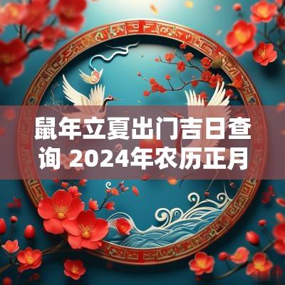 蛇年立夏出门吉日查询 2025年农历正月出门吉日查询表