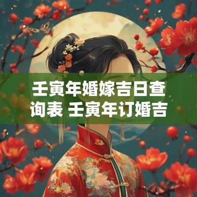 壬寅年婚嫁吉日查询表 壬寅年订婚吉日查询大全