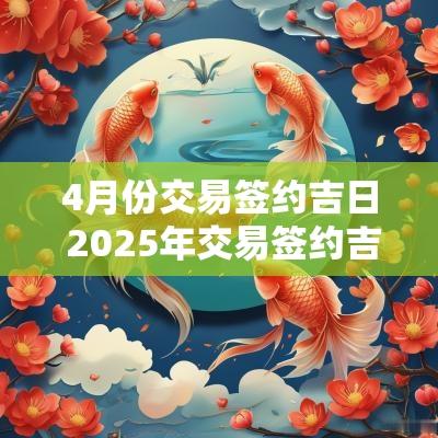 4月份交易签约吉日 2025年交易签约吉日