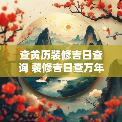 查黄历装修吉日查询 装修吉日查万年历