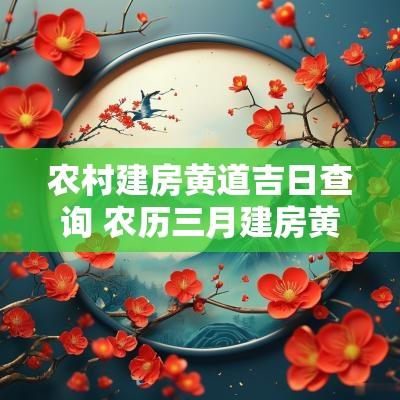 农村建房黄道吉日查询 农历三月建房黄道吉日