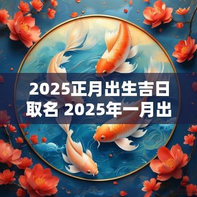 2025正月出生吉日取名 2025年一月出生取什么名字