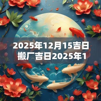 2025年12月15吉日 搬厂吉日2025年12月