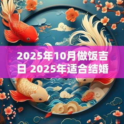 2025年10月做饭吉日 2025年适合结婚的吉日