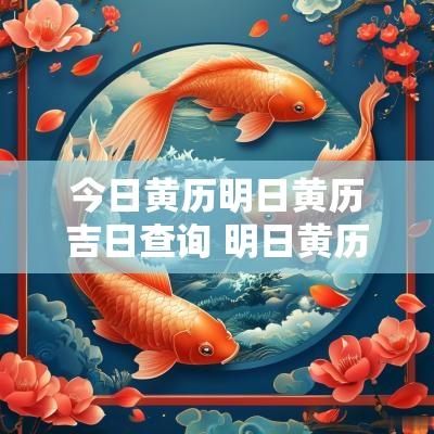 今日黄历明日黄历吉日查询 明日黄历查询今日黄历宜忌