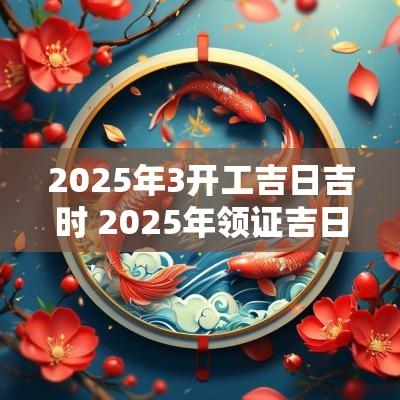 2025年3开工吉日吉时 2025年领证吉日一览表