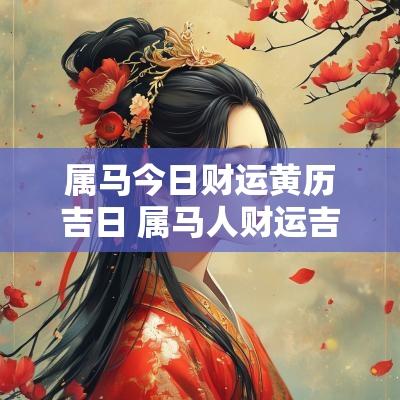 属马今日财运黄历吉日 属马人财运吉日查询
