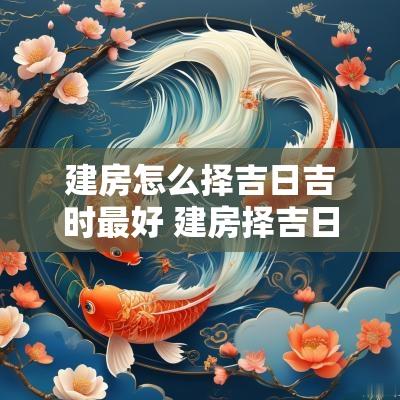 建房怎么择吉日吉时最好 建房择吉日的正确方法例子