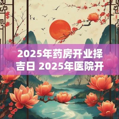 2025年药房开业择吉日 2025年医院开业吉日
