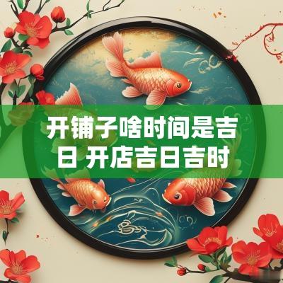 开铺子啥时间是吉日 开店吉日吉时