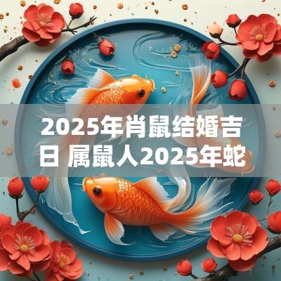 2025年肖鼠结婚吉日 属鼠人2025年蛇年运气