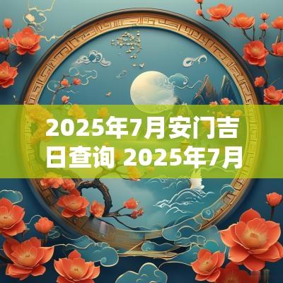 2025年7月安门吉日查询 2025年7月安门吉日