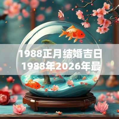 1988正月结婚吉日 1988年2026年最旺的结婚吉日