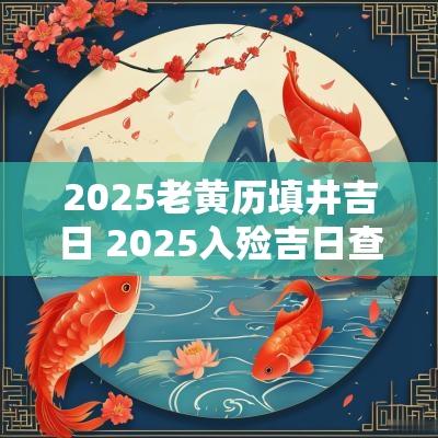 2025老黄历填井吉日 2025入殓吉日查询表