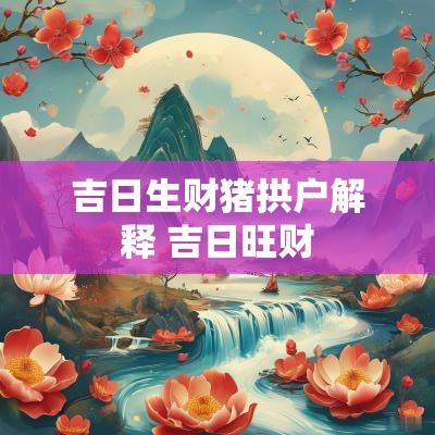 吉日生财猪拱户解释 吉日旺财