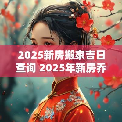 2025新房搬家吉日查询 2025年新房乔迁黄道吉日一览表