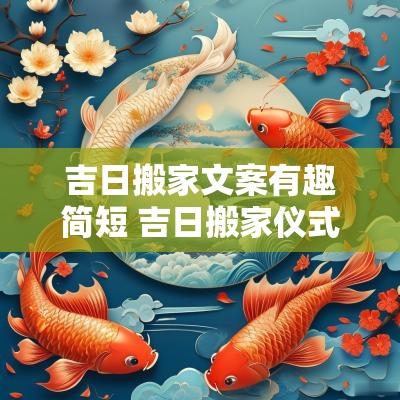 吉日搬家文案有趣简短 吉日搬家仪式感文案