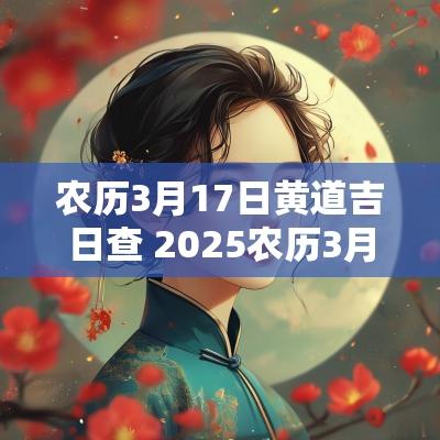 农历3月17日黄道吉日查 2025农历3月17日是黄道吉日吗