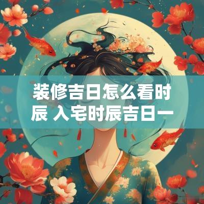 装修吉日怎么看时辰 入宅时辰吉日一览表