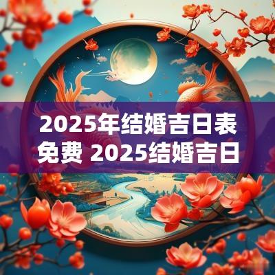 2025年结婚吉日表免费 2025结婚吉日一览表