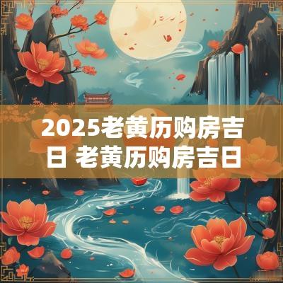 2025老黄历购房吉日 老黄历购房吉日查询