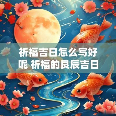 祈福吉日怎么写好呢 祈福的良辰吉日查询