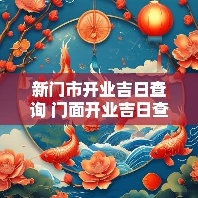 新门市开业吉日查询 门面开业吉日查询免费