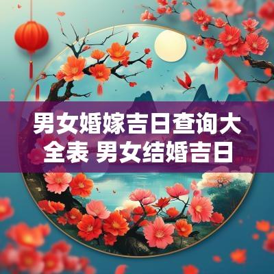 男女婚嫁吉日查询大全表 男女结婚吉日良辰怎么看